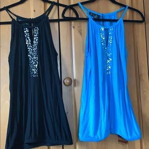 Two summer tops with sequins